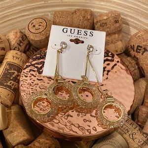 NEW GUESS Sparkling Gold-Tone Earring
